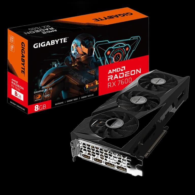 Gigabyte Radeon RX 7600 Gaming OC - 8GB, черный цвет