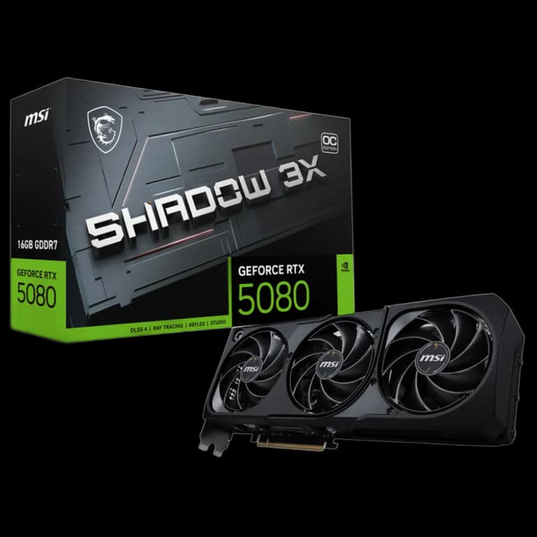 MSI GeForce RTX 5080 SHADOW 3X OC - 16GB, черный цвет