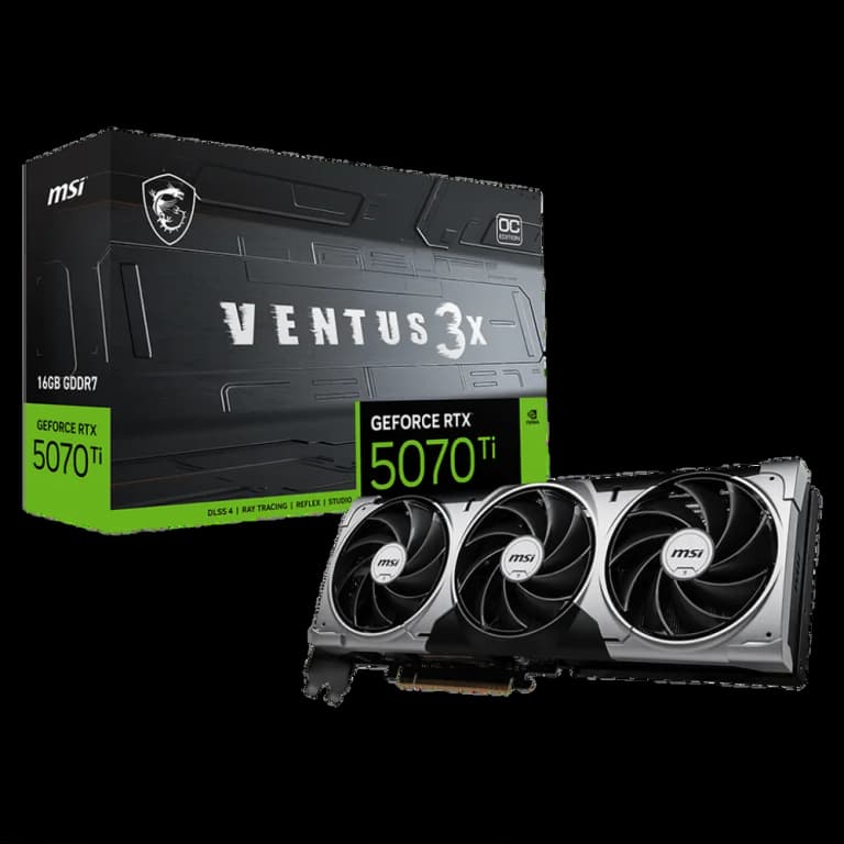 MSI GeForce RTX 5070 Ti VENTUS 3X OC - 16GB, черный цвет