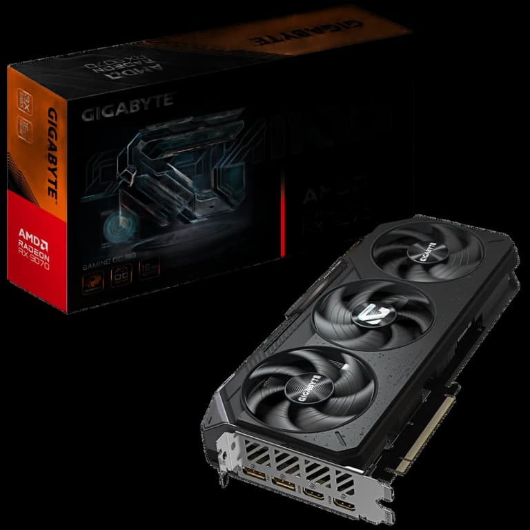 Gigabyte Radeon RX 9070 GAMING OC - 16GB, черный цвет