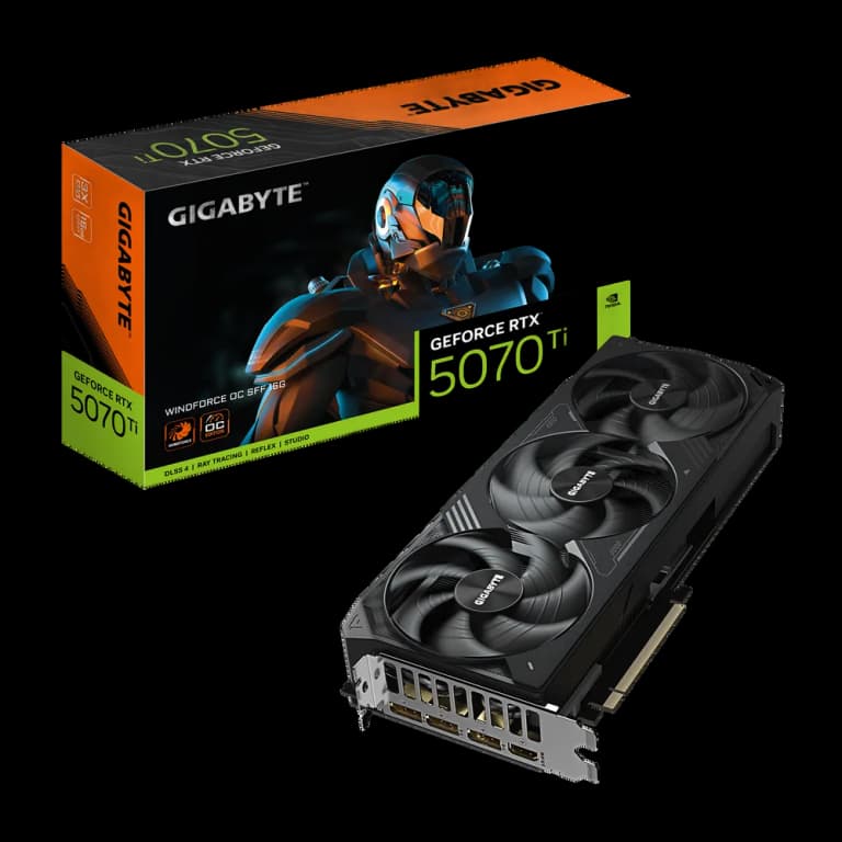 Gigabyte GeForce RTX 5070 Ti WINDFORCE OC SFF - 16GB, черный цвет