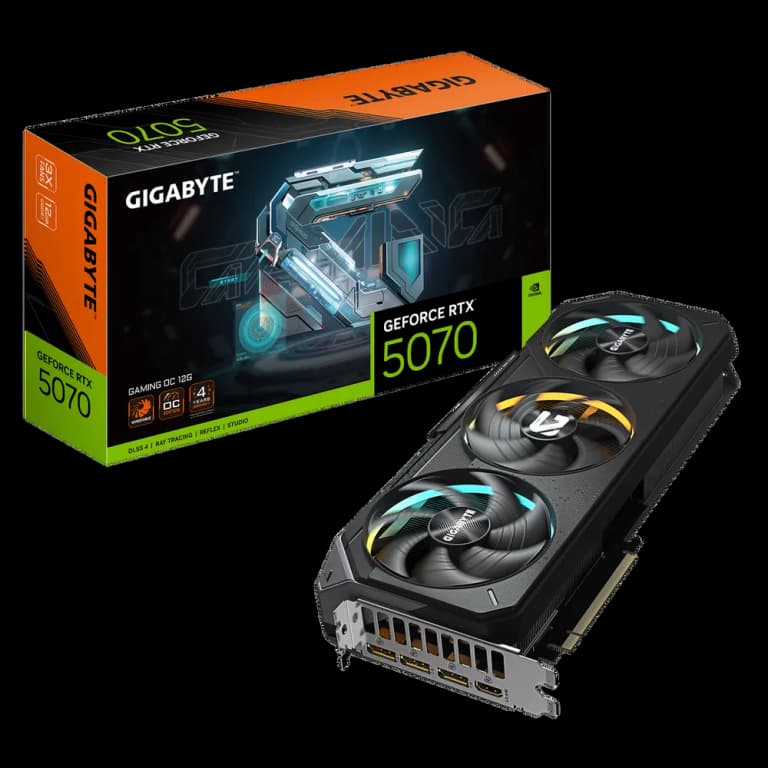 Gigabyte GeForce RTX 5070 GAMING OC - 12GB, черный цвет