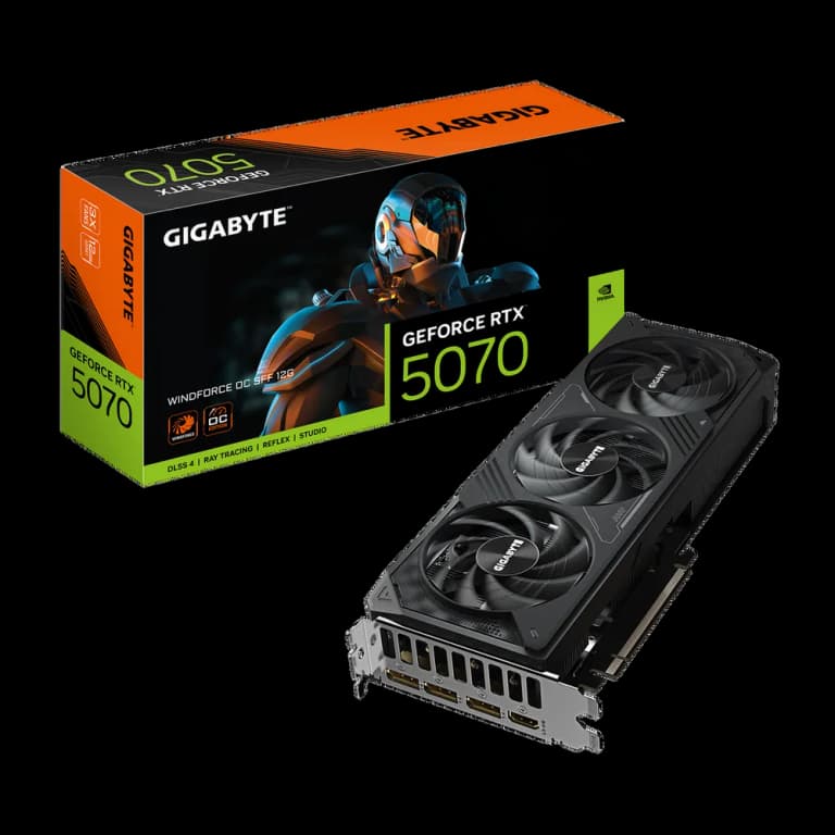 Gigabyte GeForce RTX 5070 WINDFORCE OC SFF - 12GB, черный цвет