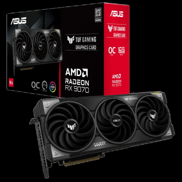 ASUS Radeon RX 9070 TUF GAMING - 16GB, черный цвет