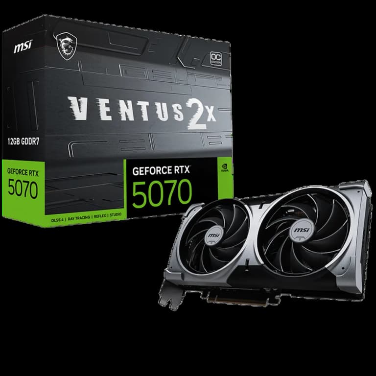 MSI GeForce RTX 5070 VENTUS 2X OC - 12GB, черный цвет