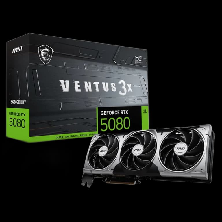 MSI GeForce RTX 5080 VENTUS 3X OC - 16GB, черный цвет 