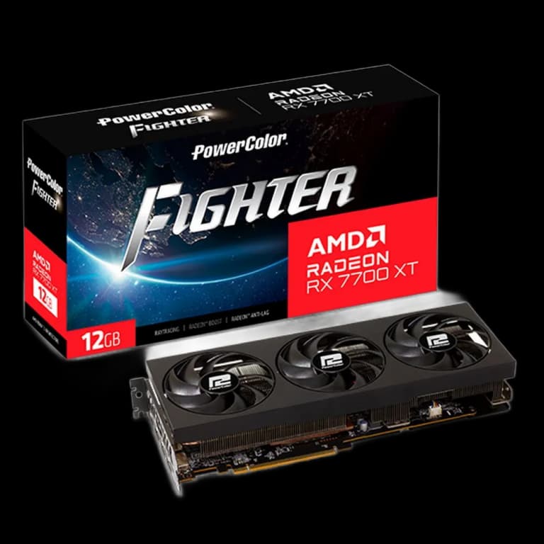 PowerColor RX 7700XT Fighter - 12GB, черный 
