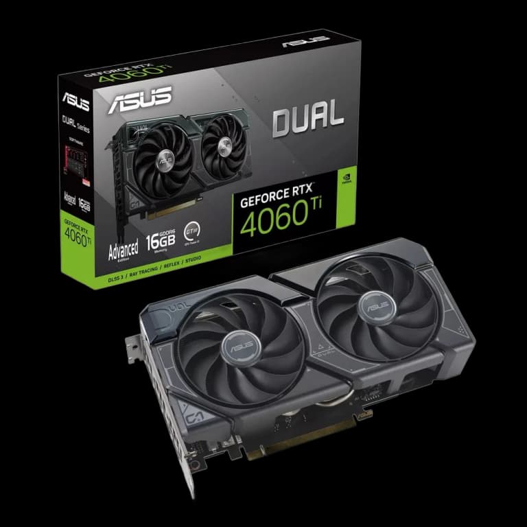 ASUS DUAL GeForce RTX 4060 TI - 16GB, черный