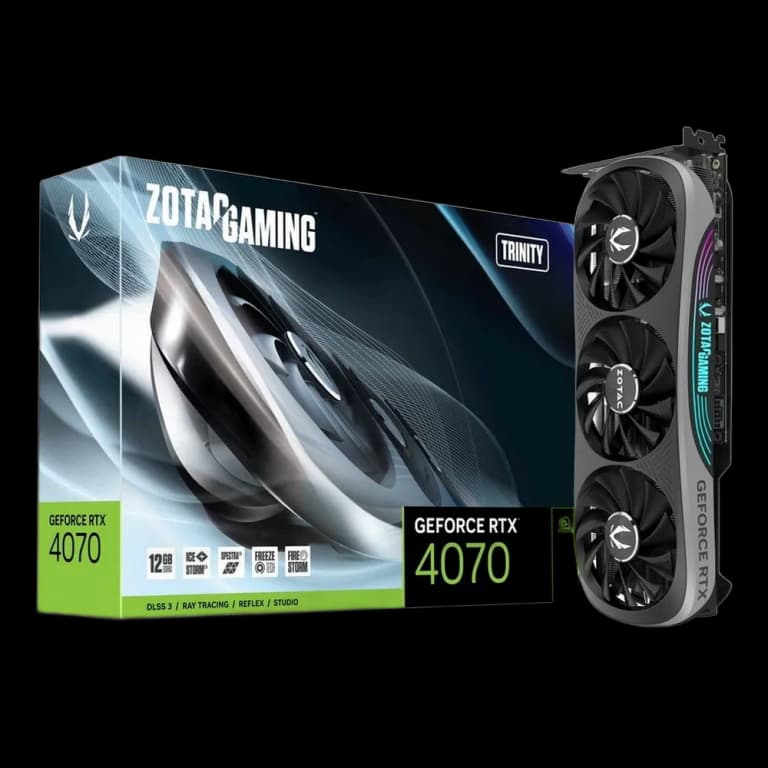 Zotac GeForce RTX 4070 Trinity - 12GB, черный цвет