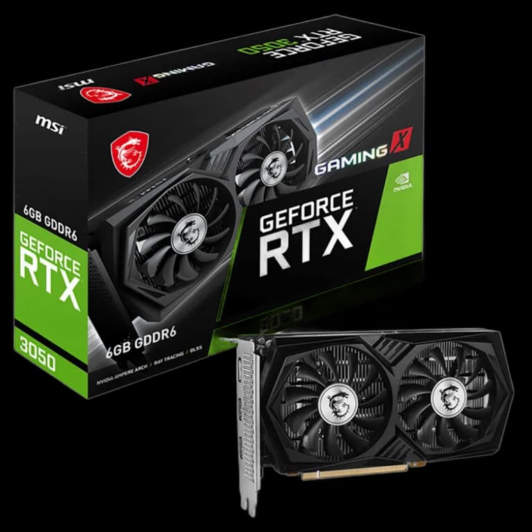 MSI GeForce RTX 3050 GAMING X - 6GB, черный цвет
