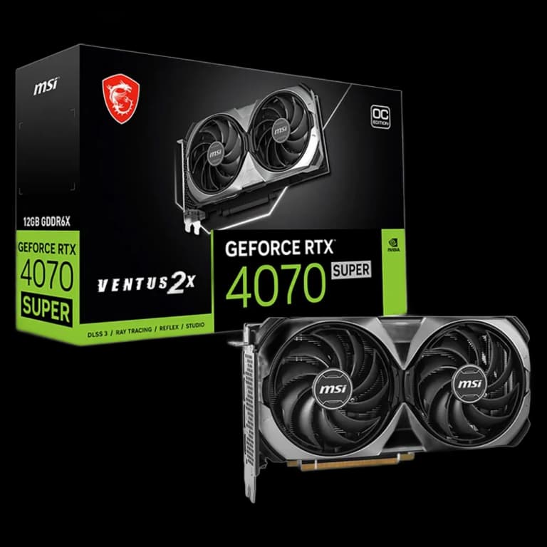 MSI GeForce RTX 4070 SUPER VENTUS 2X OC - 12GB, черный цвет