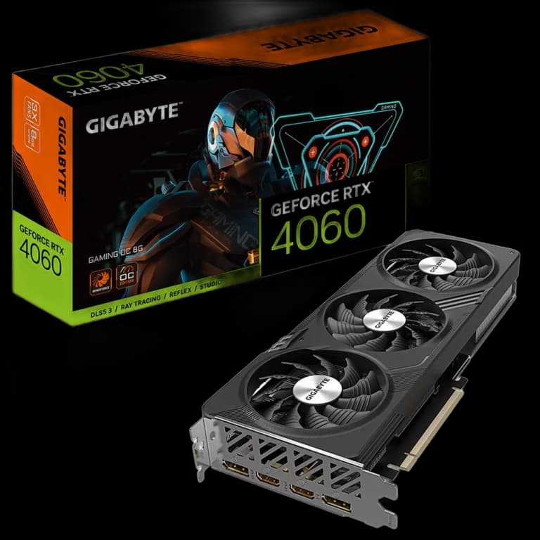 Gigabyte GeForce RTX 4060 GAMING OC - 8GB, черный цвет