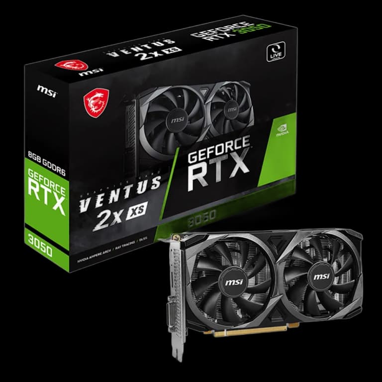 MSI GeForce RTX 3050 VENTUS 2X XS - 8GB, черный цвет