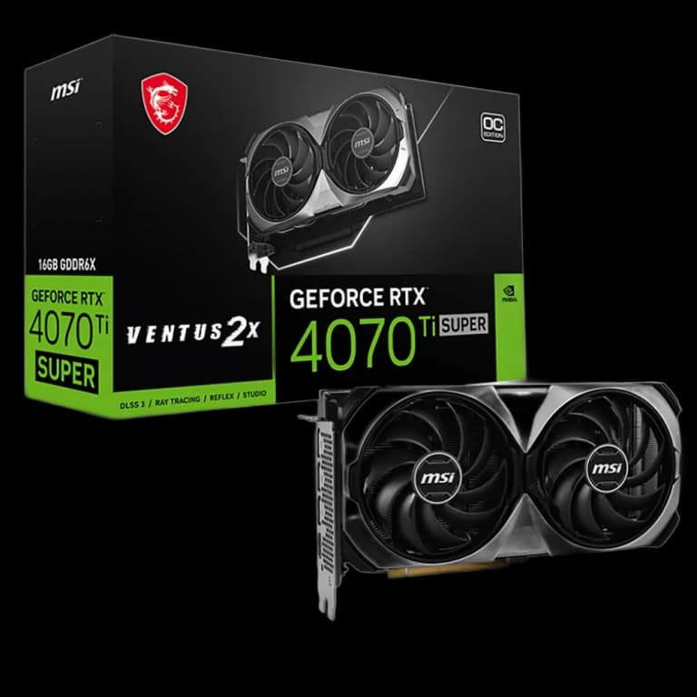 MSI GeForce RTX 4070 Ti SUPER VENTUS 2X OC - 16GB, черный цвет