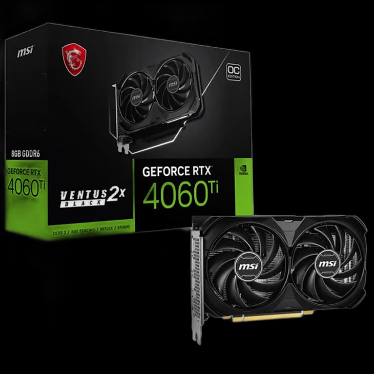 MSI GeForce RTX 4060 Ti VENTUS 2X OC - 8GB, черный цвет