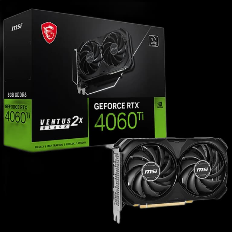 MSI GeForce RTX 4060 Ti VENTUS 2X - 8GB, черный цвет