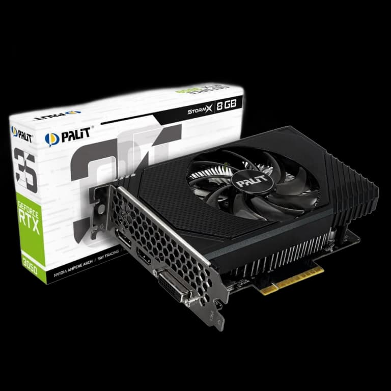 Palit GeForce RTX 3050 STORMX - 8GB, черный цвет
