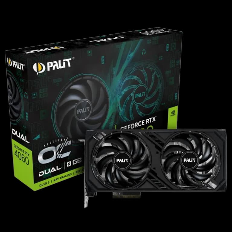 Palit GeForce RTX 4060 DUAL OC - 8GB, черный цвет