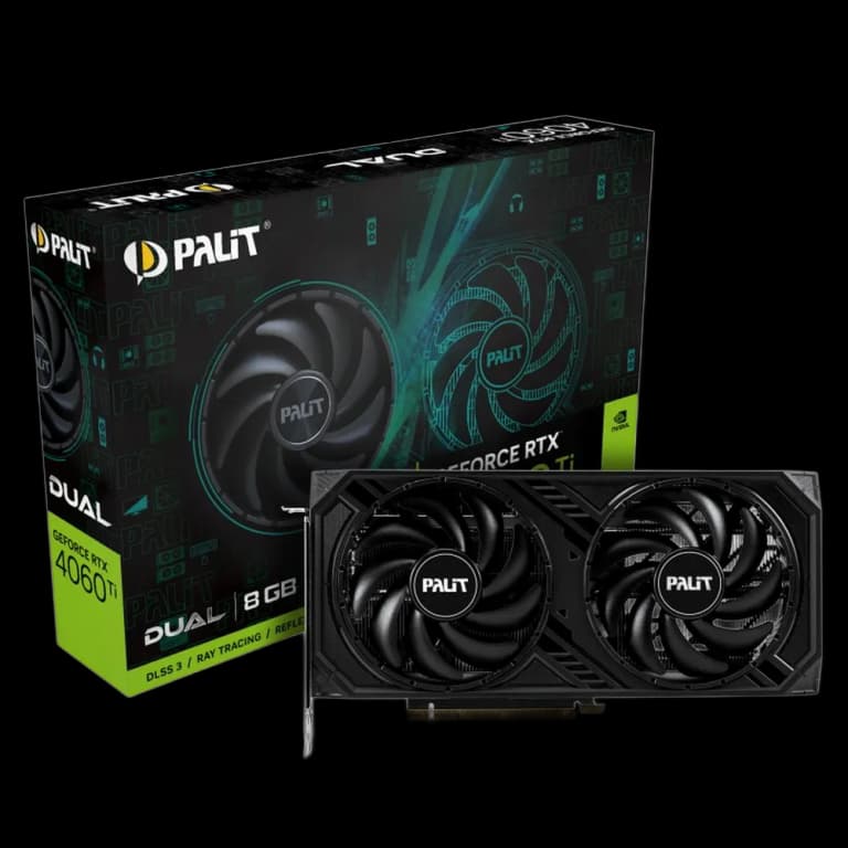 Palit GeForce RTX 4060 Ti DUAL - 8GB, черный цвет