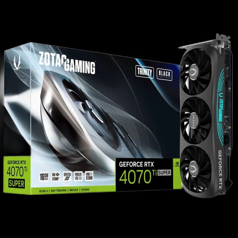 Zotac GeForce RTX 4070 Ti SUPER TRINITY - 16GB, черный цвет