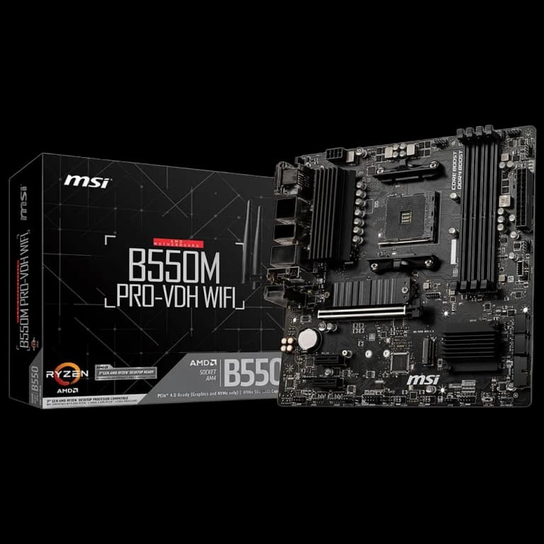MSI B550M PRO-VDH - DDR4, WIFI, черный цвет