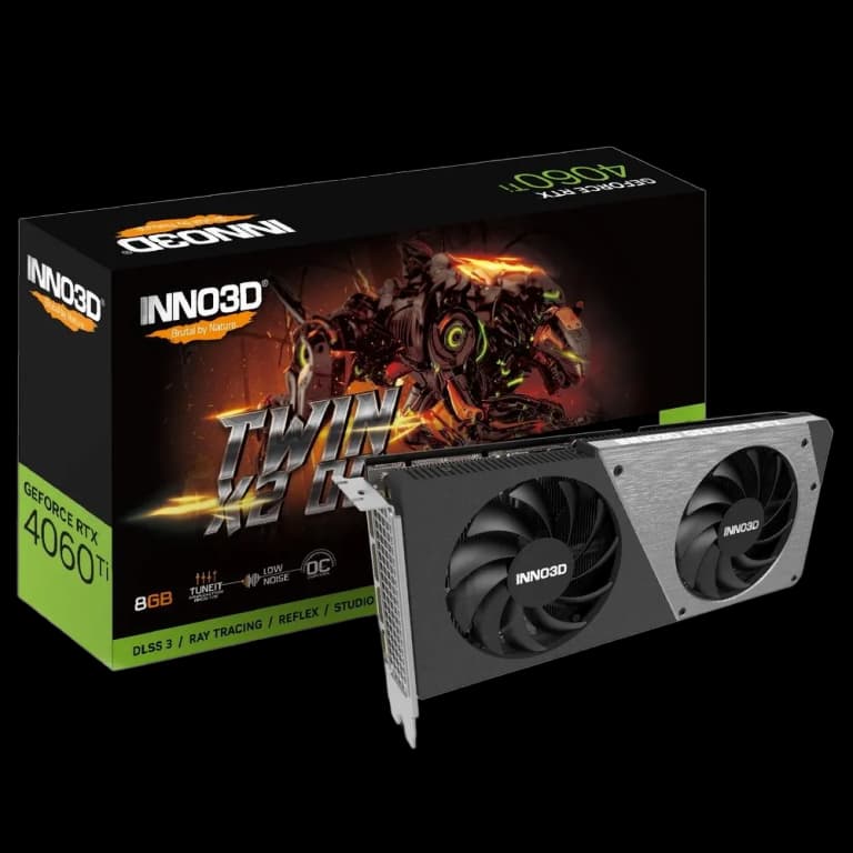 INNO3D GeForce RTX 4060 Ti TWIN X2 OC - 8GB, черный цвет