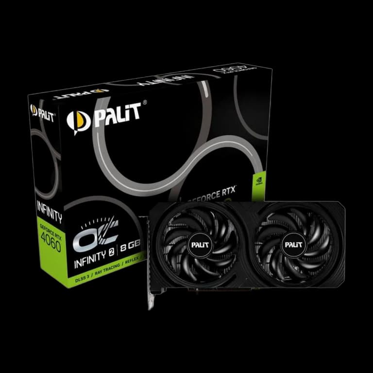 Palit GeForce RTX 4060 INFINITY 2 OC - 8GB, черный цвет