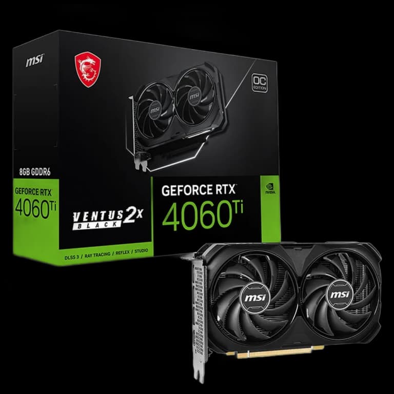 MSI GeForce RTX 4060 Ti VENTUS 2X OC - 8GB, черный цвет