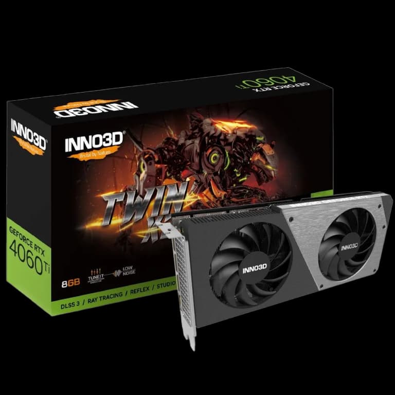  INNO3D GeForce  RTX 4060 Ti  TWIN X2 - 8GB, черный цвет