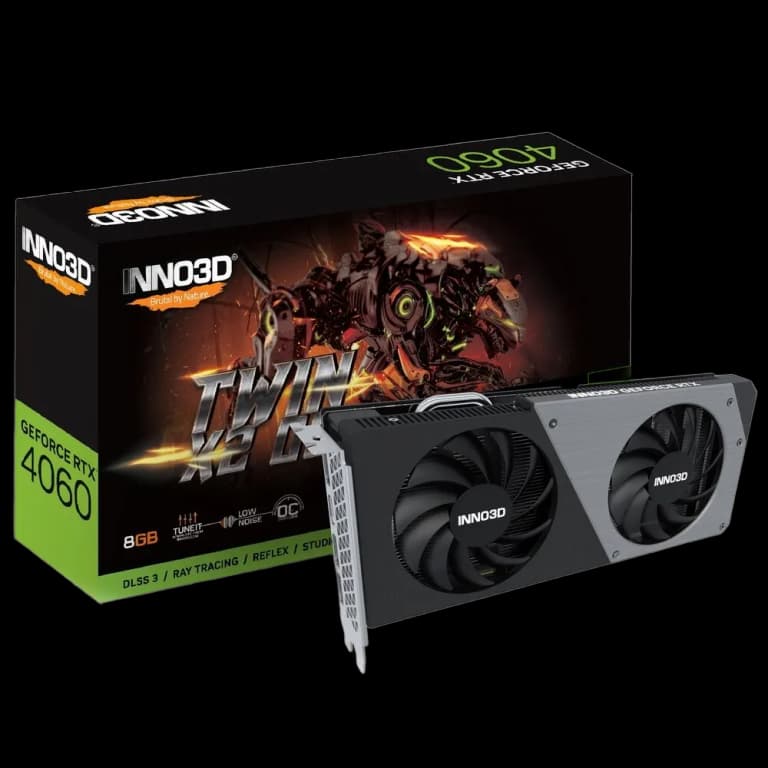 INNO3D GeForce RTX 4060 TWIN X2 OC - 8GB, черный цвет
