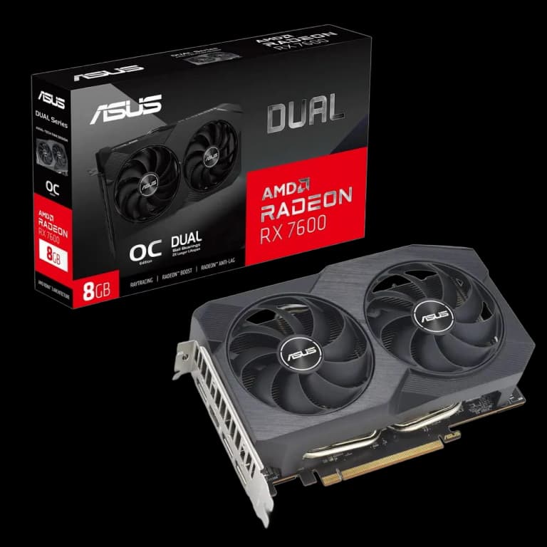 ASUS  Radeon RX 7600 DUAL V2 - 8GB, черный цвет