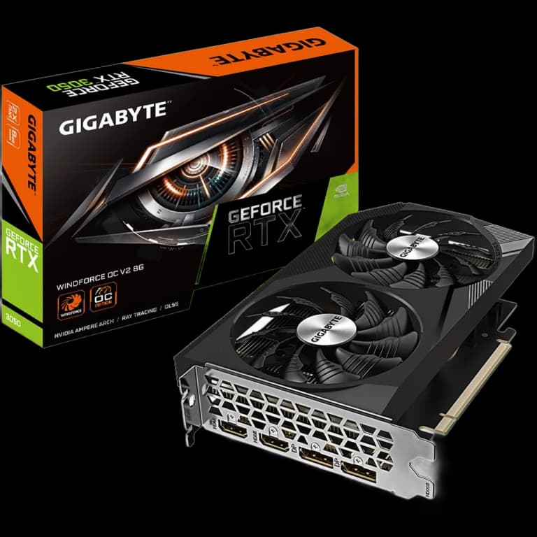 Gigabyte GeForce RTX 3050 WINDFORCE OC V2 - 8GB, черный цвет