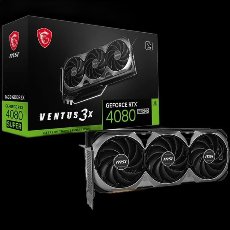 MSI GeForce RTX 4080 SUPER VENTUS 3X - 16GB, черный цвет