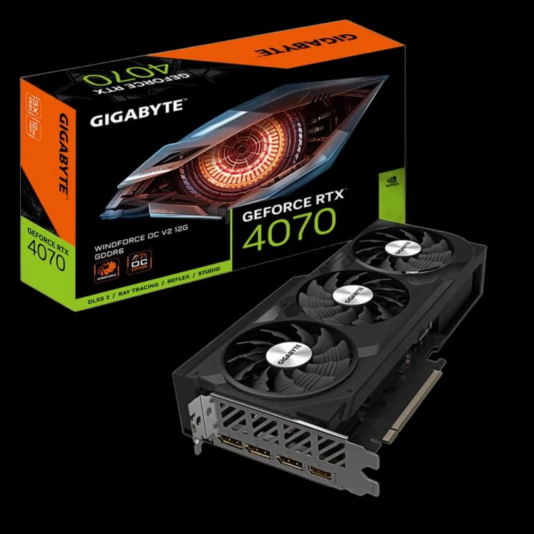 Gigabyte GeForce RTX 4070 WINDFORCE OC V2 - 12GB, черный цвет