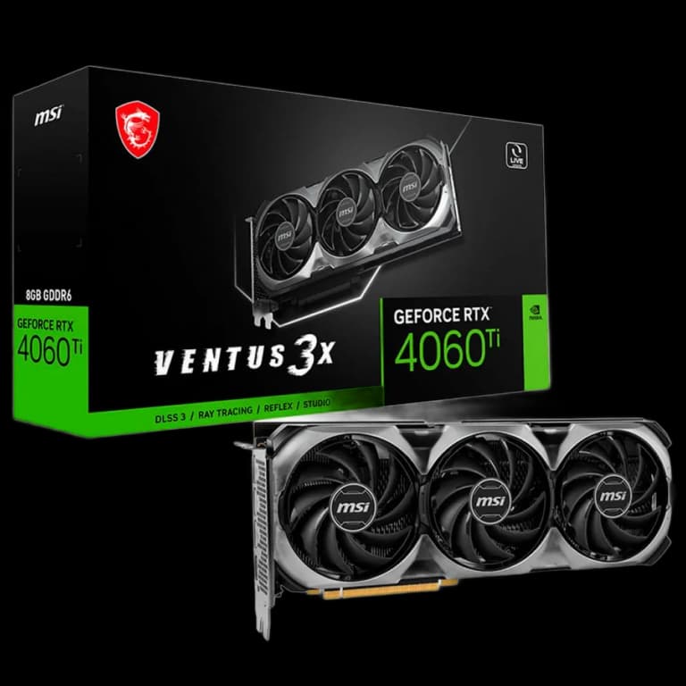  MSI GeForce RTX 4060 Ti VENTUS 3X - 8GB, черный цвет