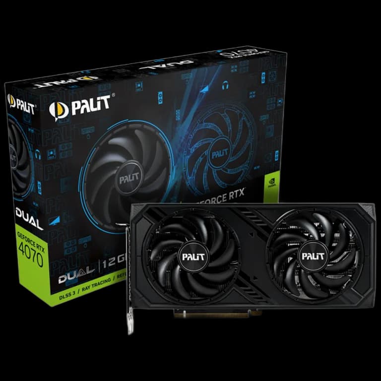 Palit GeForce RTX 4070 DUAL - 12GB, черный цвет