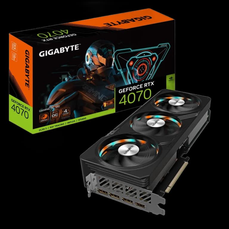 Gigabyte GeForce RTX 4070 GAMING OC - 12GB, черный цвет