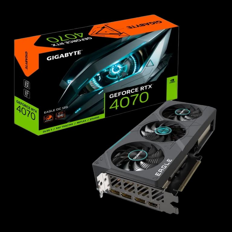 Gigabyte GeForce RTX 4070 EAGLE OC - 12GB, черный цвет
