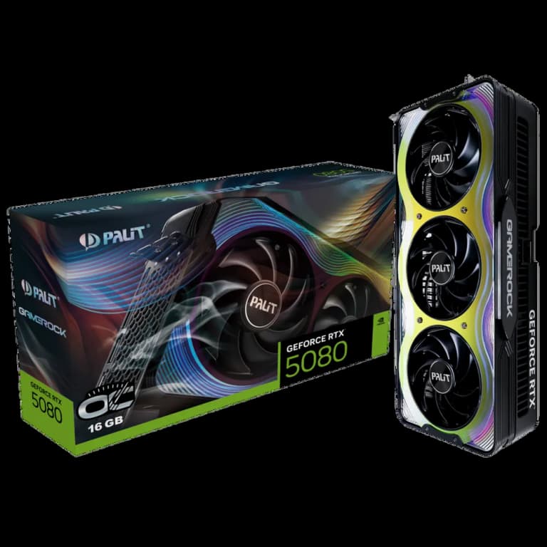 Palit GeForce RTX 5080 GAMEROCK OC - 16GB, черный цвет
