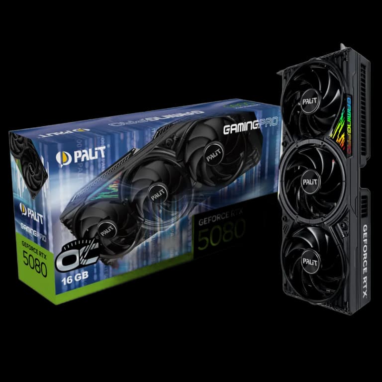 Palit GeForce RTX 5080 GAMINGPRO OC - 16GB, черный цвет
