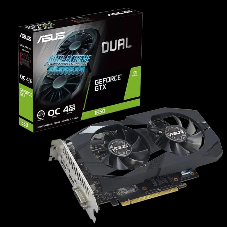ASUS GeForce GTX 1650 DUAL - 4GB, черный цвет