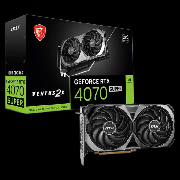 MSI GeForce RTX 4070 SUPER VENTUS 2X OC - 12GB, черный цвет