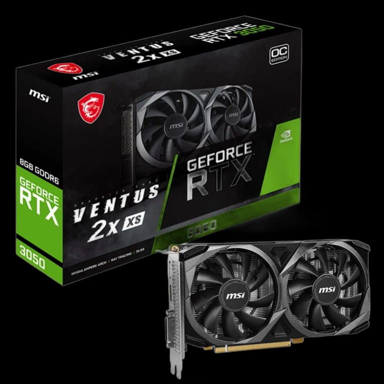 MSI GeForce RTX 3050 VENTUS 2X XS OC - 8GB, черный цвет