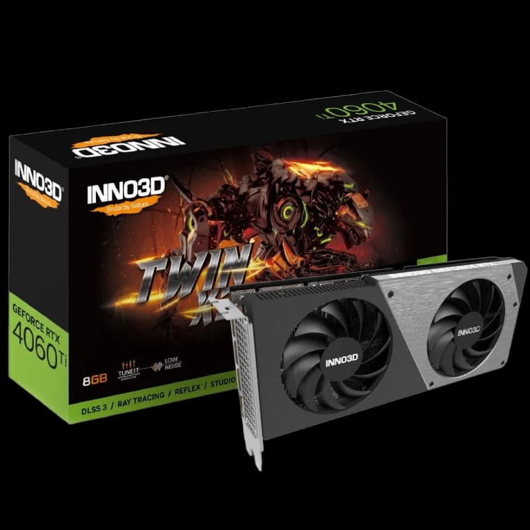  INNO3D GeForce  RTX 4060 Ti  TWIN X2 - 8GB, черный цвет