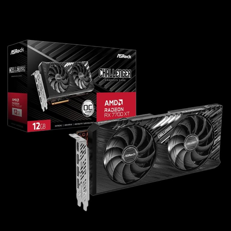 ASRock RX 7700XT Challenger OC - 12GB, черный